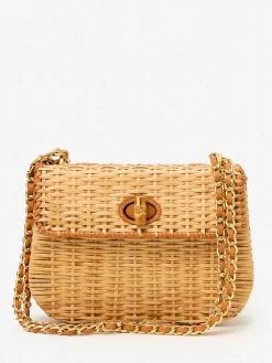 J.McLaughlin Waverly Wicker Handbag Natural Sale