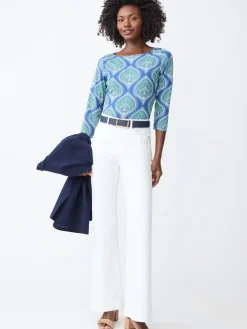 J.McLaughlin Wavesong Tee in Neo Tangier Geo Blue/Green Outlet