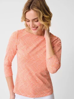 J.McLaughlin Wavesong Tee in Volley White/Orange/Pink Best