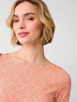 J.McLaughlin Wavesong Tee in Volley White/Orange/Pink Best