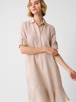 J.McLaughlin Wellesley Linen Dress Tan Sale