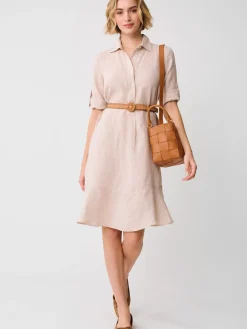 J.McLaughlin Wellesley Linen Dress Tan Sale