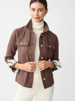 J.McLaughlin Willow Linen Jacket DarkBrown Discount