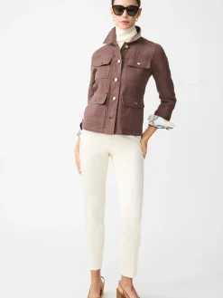 J.McLaughlin Willow Linen Jacket DarkBrown Discount