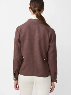 J.McLaughlin Willow Linen Jacket DarkBrown Discount