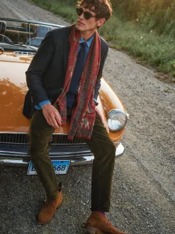 J.McLaughlin Wool Scarf in Palace Pictorial Mahogany Clearance