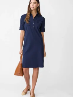 J.McLaughlin Yolanda Dress in Riptide Jacquard Navy Best