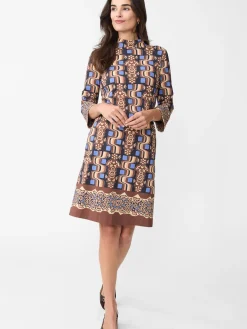 J.McLaughlin Zelda Dress in Neo Managua Brown/Blue Hot
