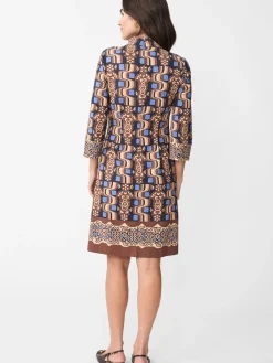 J.McLaughlin Zelda Dress in Neo Managua Brown/Blue Hot